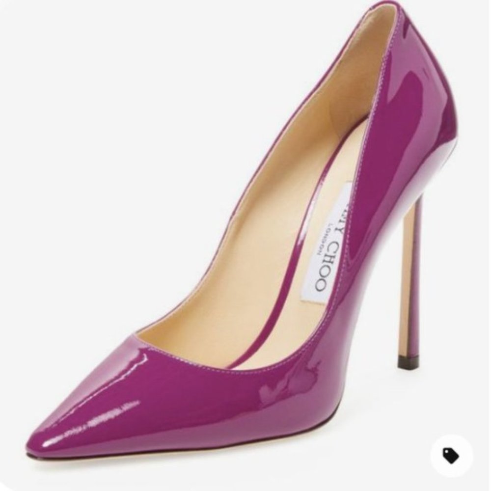 JIMMY CHOO Romy Madeline 110 Patent Leather Pointed-Toe Pumps